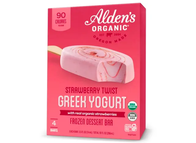 Alden's Bio-Eiscreme-Erdbeer-Twist-Riegel