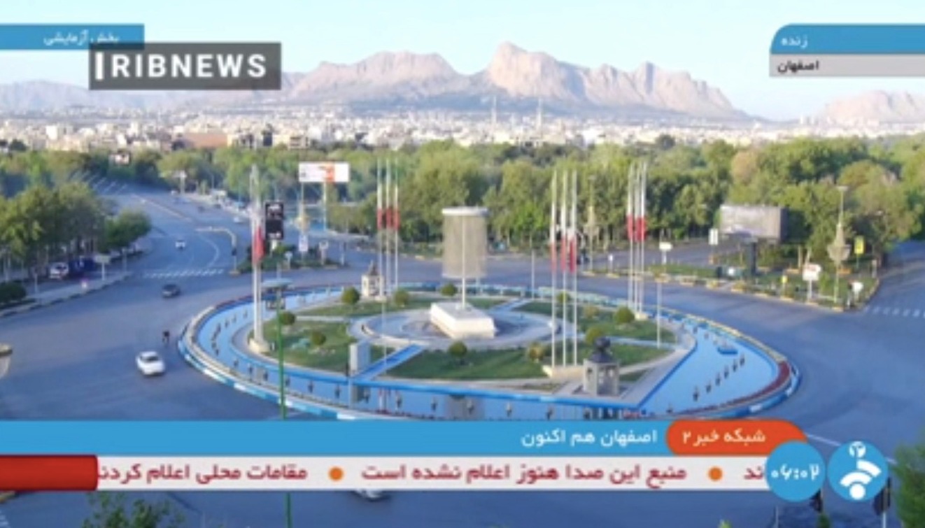 Das iranische Staatsfernsehen versuchte am nächsten Morgen, den Angriff mit diesem „ruhigen“ Filmmaterial herunterzuspielen