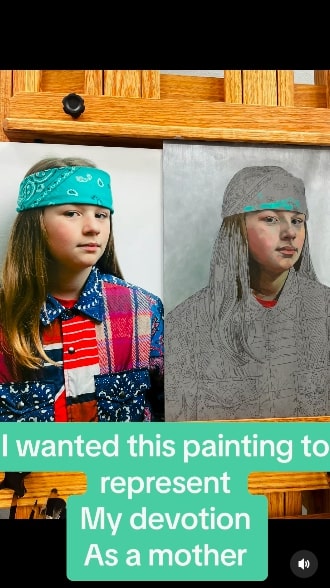 Jewel ist eine begeisterte Künstlerin und hat ein Gemälde ihres Sohnes enthüllt