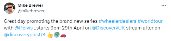 Er kündigte an, dass die Show am 29. April in Großbritannien erhältlich sein wird