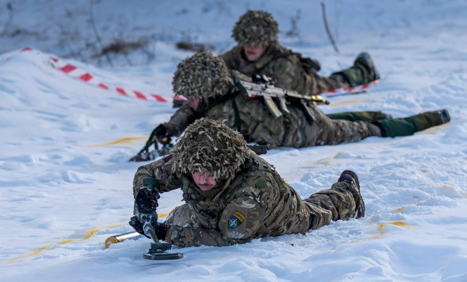 British troops completing military drills with Nato forces near the Russian border
